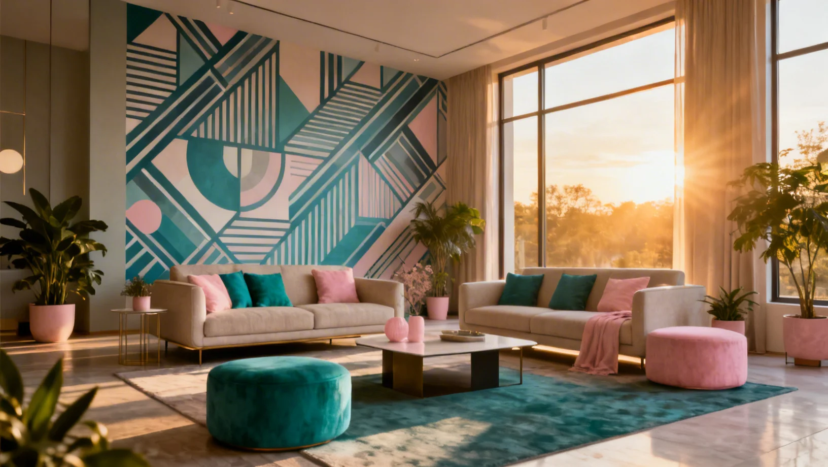 Interior design avec papiers peints decoratifs